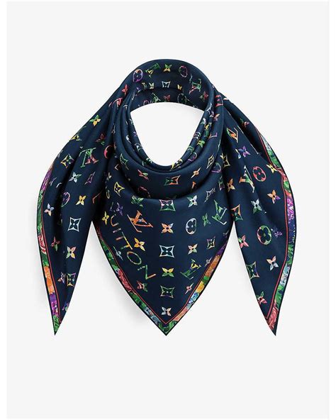 lv monogram silk scarf